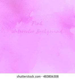 Vector pink watercolor background. 
