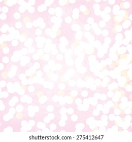 Vector pink watercolor background with bokeh lights snowfall. Perfect template for posters, websites, magazines, brochures, catalogs