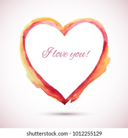 Vector pink watercolor background. Colorful abstract texture. Vector design elements. Vintage background. Vector watercolor heart. Love card. Vector Valentine's day. Wedding card