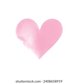 Vector pink watercolor heart icon vector valentine's day edition.