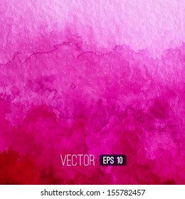 Vector pink watercolour background. Watercolor texture. Decoration design element. Textured backdrop. Square banner. Hand drawn design element.