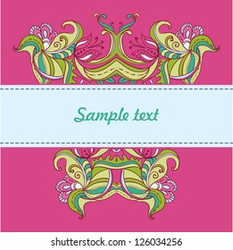 Vector Pink Wed card