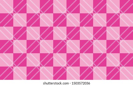 vector Pink and white Gingham check pattern design illustration for printing on paper, wallpaper, covers, textiles, fabrics, for decoration, decoupage, and other.