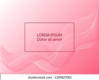 Vector pink white rose colors pattern, geometric graphic design, abstract background with curve lines. Banner, poster, cover layout backdrop, abstract wavy curves pattern template.