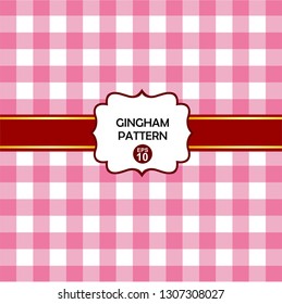 Vector pink and white tablecloth pattern 