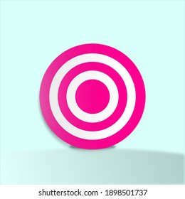 vector pink and white target icon. Vector concept illustration for design.