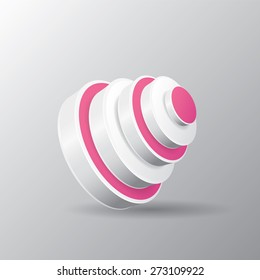 vector pink and white target icon. vector glossy target symbol design element