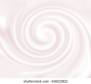 Vector pink yogurt texture background. Strawberry mousse texture. Yogurt ice cream background. Liquid texture of milky smooth product. Sweet food silky texture. Pink yogurth curl. Creamy dairy product