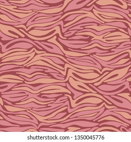 Vector pink zebra texture seamless repeat pattern background. Surface pattern design for fabric, wallpaper, scrapbooking or backgrounds.