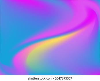 Vector pink-blue holographic background. Style 80s - 90s. Colorful texture in pastel,  neon color. For your creative design cover, screensavers, banners, book, printing, gift card, fashion, phone.