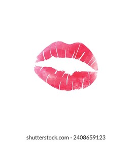 impresión de labios con estilo de pinup vectorial sobre fondo blanco.