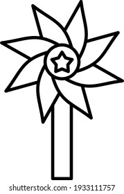 Diseño del icono de contorno de la rueda de anclaje del vector
