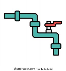 Vector Pipe Outline Icon Design
