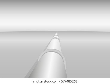 vector pipeline in desert perspective grayscale outline illustration