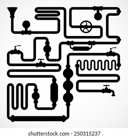 vector pipeline silhouette, design element