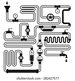 vector pipeline silhouette, design element