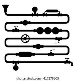vector pipeline silhouette, design element
