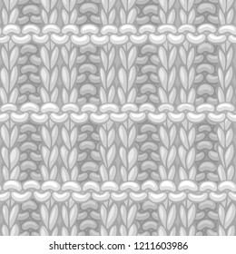 Vector Pique Rib Stitch Pattern. Сotton hand-knitted fabric material. High detailed knitting boundless background. Hand-drawn woolen knitwear.