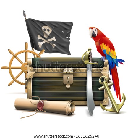Vector Pirate Accessories Concept isolated on white background