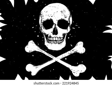 Vector Pirate Black Flag White Skull Stock Vector (Royalty Free ...