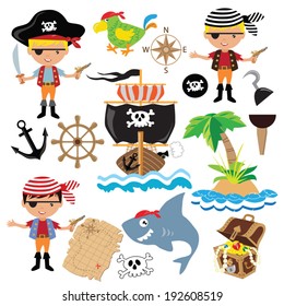 Vector pirate boy illustration