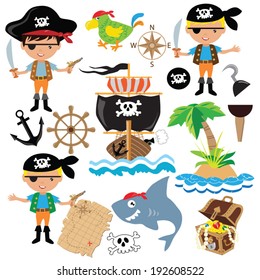 Vector pirate boy illustration