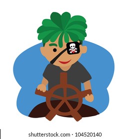 Vector - Pirate boy.Concept:I'll travel around the world.