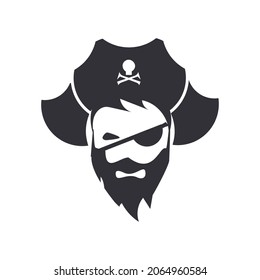 Vector Pirate Captain one color icon.