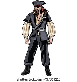 Vector pirate character. Illustration.