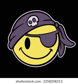 Vector Pirate emoticon Streetwear Cartoon Illustration