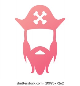 Vector Pirate Glyph Gradient Icon Design
