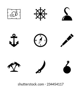Vector pirate icon set on white background