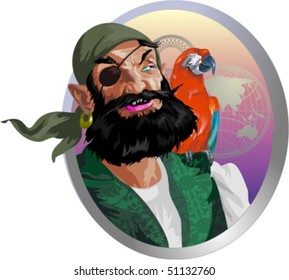 Vector pirate, vector illustration
