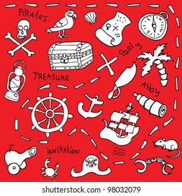 vector pirate party invitation
