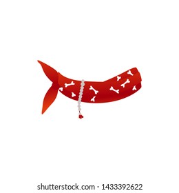 Vector pirate seaman bandana, headscarf with bones symbol. Traditional nautical accessory. Jolly roger sign at sailors headware. Isolated illustration