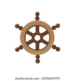 vector pirate ship steering wheel