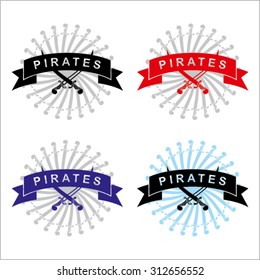 Vector pirates emblem with sabers