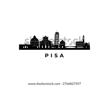 Vector Pisa skyline. Travel Pisa famous landmarks. Business and tourism concept for presentation, banner, web site.