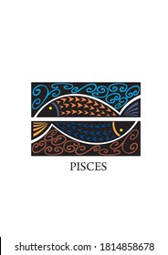 Vector of pisces horoscope sign 