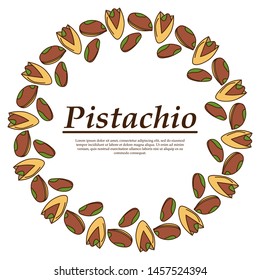 Vector pistachio logo in cartoon style. illustration for design and web isolated on white background.