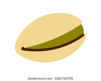 Tuerca de pistacho de Vector aislada en blanco. Ilustración de semilla verde orgánica para comida saludable, postre, panadería, ingrediente, bocadillo, etiqueta, vegano, diseño premium.