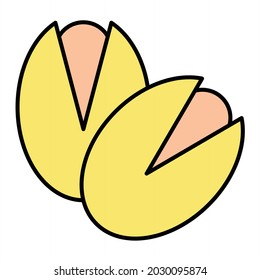 Diseño de iconos de esquema rellenos de pistachos vectores
