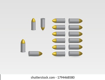 Balas con pistolas de pistolas vectoras para diseño de juegos o proyecto creativo de hormigas
