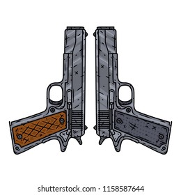 Vector pistols isolated of white background