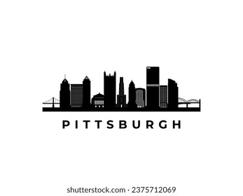 Vector Pittsburgh skyline. Travel Pittsburgh famous landmarks. Business and tourism concept for presentation, banner, web site.