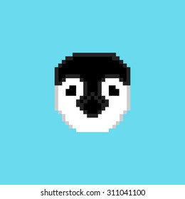 vector pix art penguin