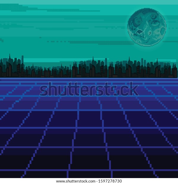 Vector Pixel Art 80s Retro Scifi Stock Vector (Royalty Free) 1597278730 ...