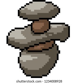 vector pixel art abstract stone isolated cartoon