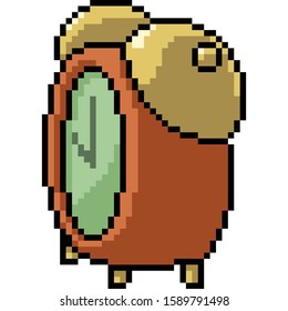 vector pixel art alarm isolated cartoon