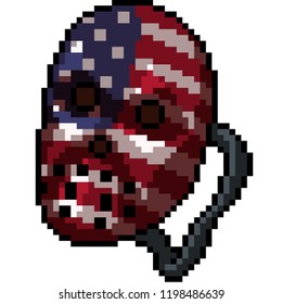 vector pixel art american face isolated cartoon
